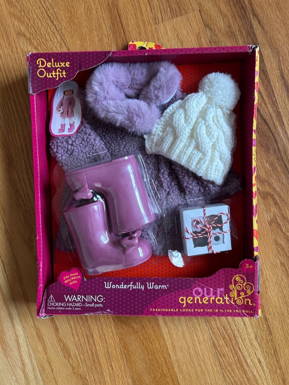 Our Generation Kids Doll Winter Outfit - Pink & White